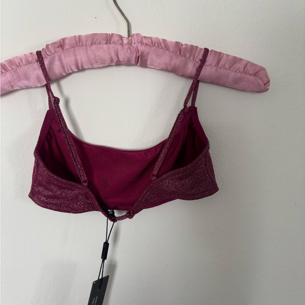 Burgandy Sparkle Triangl Matching Set NWT - Picture 4 of 6
